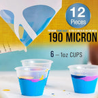 TCP Global Complete Paint Mixing Kit - 12 Cups with Lids, Mixing Sticks, Paddles, Strainers - Epoxy Resin Measuring Cups, Plastic Paint Cup Containers for Automotive & Art Projects