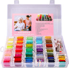 200pcs+ Embroidery Floss kit, Friendship Bracelet String Kit with Organizer Box-Included 100pcs Friendship Bracelet Floss Thread,Cross Stitch Kits Xmas Gifts