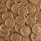 PONATIA Antique Gold Wax Seal Stickers - 50 Pcs Self- Adhesive Wedding Seal Stickers, Perfect for Wedding Invitation Cards, Envelopes Christmas Cards, Gift Wrapping, Party Menu Decor
