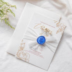 PONATIA Eucalyptus Wedding Invitation Envelope Seal Stickers, 50 Pcs Self- Adhesive Royal Blue Stickers, Perfect for Invitation, Envelopes, Christmas Cards, Gift Wrapping, Party Menu Décor