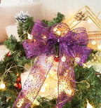 CT CRAFT LLC Sparkling Glitter Mesh Wired Ribbon 2.5" x 20 Yards Purple for Christmas Home Decor Bow Gift Wrapping DIY Crafts Wreath