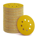150PCS 800 Grit Gold Sanding Discs, 5-Inch 8-Hole Sandpaper for Random Orbital Sander, for Automotive or Woodworking