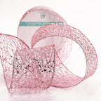 CT CRAFT LLC Sparkling Glitter Mesh Wired Ribbon 2.5" x 10 Yards Rose Gold for Christmas Home Decor Bow Gift Wrapping DIY Crafts Wreath