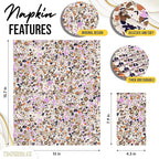 Trendables Floral Napkins for decoupage 200 Pcs 3 Ply floral paper napkins decorative Guest Towels Disposable Bathroom, Flower Design For Tea Party Decorations, Dinners & Weddings