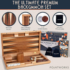17 Inch Backgammon Sets for Adults. Beautiful Wood Inlaid Backgammon Board Game Set with Unique Checkers & Dice. Large Back Gammon Game Sets Travel Size for 2 Players Nardi or Tavla