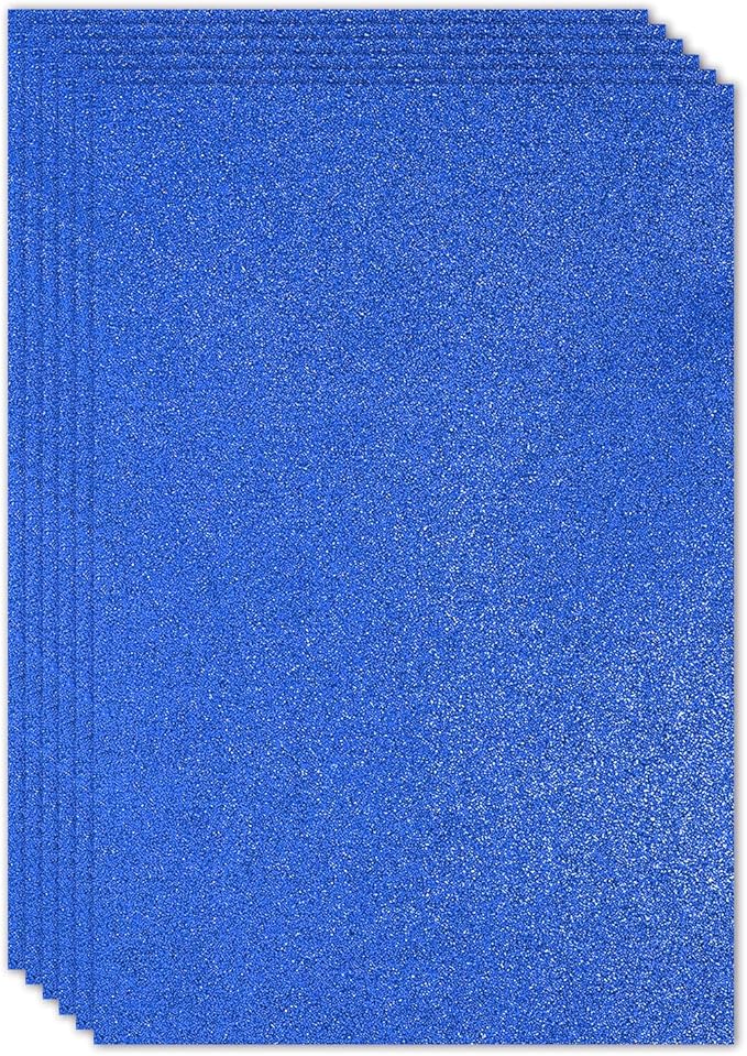 PATIKIL 2mm(1/10") Thick Non Adhesive Glitter Foam Sheet 16x24inch(40x60cm) Dark Blue, EVA Shiny Foam Board for Craft, 6 Pcs