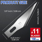 DIYSELF 150 PCS Exacto Knife Blades 11, Sharp Hobby Knife Blades, High Carbon Steel Craft Knife Blade, #11 Replacement Exacto Blade for Art, Scrapbooking, Stencil, Paper Cutting