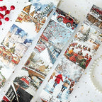 Washi Tape Set,3 Rolls City Landscape Stickers for Journaling,Christmas Washi Tape Stickers for Junk Journal Supplies,Scrapbooking,Notebook,Phone Case,DIY Craft(Victoria)