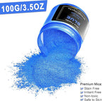 Blue Mica Powder Pigment (100g) -Cosmetic Grade Metallic Mica Powder for Epoxy Resin, Lip Gloss, Soap,Candle Making, Bath Bombs,Tumblers, Jewelry, Dyes, and DIY Crafting Projects(Blue, 3.5oz)