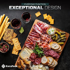 Pure Titanium Cutting Board - Double-Sided Titanium Cutting Board for Kitchen with Bamboo Side - Large 16"x12"