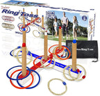 Ring Toss Game for Kids, Fun Ring Tossing Outdoor Game Set Carnival Games Set Indoor & Outdoor Game for Family and Friends with 16 Rings (8 Rope Rings, 8 Plastic Rings)