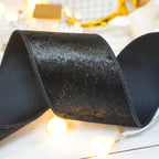 Black Velvet Ribbon 2.5 Inch x 10 Yards for Christmas Tree Topper Home Decoration Wreath Gift Wrapping DIY Craft
