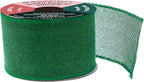 Mandala Crafts Green Burlap Wired Ribbon 2.5 Inches Wide Jute Ribbons for Crafts - 10 Yds Roll Rustic Burlap Wrap Trim Ribbons for Wreaths Bows Party Decoration