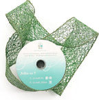 CT CRAFT LLC Sparkling Glitter Mesh Wired Ribbon 2.5" x 10 Yards Green for Christmas Home Decor Bow Gift Wrapping DIY Crafts Wreath