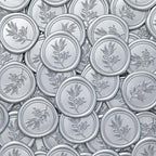 PONATIA Silver Wax Seal Stickers -50pcs Eucalyptus Self- Adhesive Wedding Seal Stickers, Perfect for Invitation Cards, Envelopes, Christmas Cards, Gift Wrapping, Party Decor