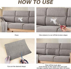 KING MOUNTAIN Fine Linen Fabric Patches, Self-Adhesive, 8x11 inch, 2 PCS, Multi Color, For Linen Sofa and Clothes Repair (Off White, 8" x 11" - 2PCS)