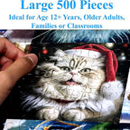 Think2Master Cute Cats 500 Pieces Jigsaw Puzzle Featuring heartwarming Kittens and Cats. Fun Toy Teens, Seniors & Families. Great Gift for Kids Ages 13+ Size: 26.8” x 18.9”