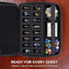 ENHANCE RPG Organizer Case - DnD Binder with Built-in Character Sheet Holder and Erasable Scribe Panel, Dice Rolling Area, Removable Pen Pouch, Miniature Foam Tray, Wrist Strap