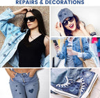 Denim Patches for Inside Jeans - Iron On Patches for Jeans - Jeans Patch for Repairing Pant Holes and Covering Imperfections, Large Size, 4 in. x 60 in.Blue