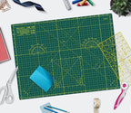 Self Healing Cutting Mat A2 18"x24" – Double Sided 5-Ply Craft Mat for Sewing, Quilting, Fabric, Scrapbooking – Green/Green