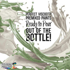 Pouring Masters Agave Green Metallic Pearl Ready to Pour Acrylic Pouring Paint - Premium 64-Ounce Pre-Mixed Fluid Acrylic Paint - Fluid Art Supplies for Canvas, Wood, Paper, Tile & Rocks