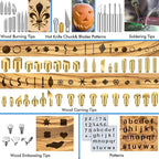 137PCS Wood burning Kit, DIY Creative Tool Set Soldering Woodburning Pen with Adjustable Temperature and Wood Piece for Embossing Carving Tips