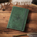 AHGXG Small Lined Pocket Journal Notebook for Men - 256 Numbered Pages College Ruled B6 Mini Journal, Vintage Soft Leather Hardcover, 80gsm Paper, for Women Work Office School, 4.1'' X 5.7''- Dark Green