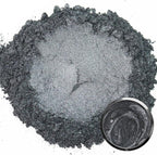 Matio Silver Black Mica Powder for Epoxy Resin, 1.8oz/ 50g Pearlescent Effect Mica Powder Natural Color Pigment for Soap Making, Bath Bomb, Candle Dye,Resin Craft,Paint,Nails Art,Jewelry,Slime Pigment