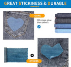 HTVRONT Iron on Patches for Clothing Repair 4 Rolls - Denim Patches for Jeans Kit 4" by 20", 4 Rolls of Iron On Denim Patches for Jeans Inside & Clothing Repair (Blue)