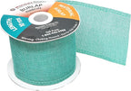 Mandala Crafts Turquoise Burlap Ribbon 3 Inches Wide Jute Ribbons for Crafts - 20 Yds Roll Rustic Burlap Wrap Trim Ribbons for Wreaths Bows Wedding Party Decoration