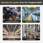 AAwipes Oil Absorbent Pads Universal for All Liquids Oil Spill Control Oil Absorbing Sheets for Garage, Car, Truck, Motorcycle Grey 100 Pack 9.8" X 13" OG1013-100