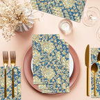 100Pcs William Morris Paper Napkins Disposable Paper Floral Vintage Napkins Decoupage Decorations for Kitchen, Party,Guest Towels,Wedding,baby shower,4.5x8 Inch