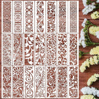 Floral Stencils for Crafts Reusable Texture Stencils Background Stencil Leaf Swirl Templates for Painting on Wood Furniture Card Canvas
