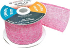 Mandala Crafts Pink Burlap Ribbon 2.5 Inches Wide Jute Ribbons for Crafts - 20 Yds Roll Rustic Burlap Wrap Trim Ribbons for Wreaths Bows Wedding Party Decoration