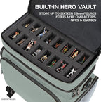 ENHANCE Travel Bag for DND Collector's Edition, Bag Compatible with Dungeons and Dragons, Battle Mat Holder, Dice Pockets and Accessories, Carry 4-8 Books (Silver Dragon)