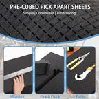 Coengwui Pick and Pluck Foam Inserts, Pre-Cubed Pick Apart Sheets for Crafts Toolbox Game Box Camera Cases Drawer Storage (2Pack 12 x 12 x 2" with 0.4" Bottom Padding)