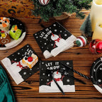 60 Pcs Snowman Cocktail Paper Napkins 6. 5 x 6. 5 Inches Disposable Paper Napkins Dessert Beverage Napkin for Decoupage Luncheon Napkin for Party Wedding Birthday