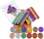 Yoption 12 Color Sealing Wax Sticks with Wicks, Antique Metallic Totem Fire Manuscript Seal Wax for Wax Seal Stamp (12 Metallic Colors)