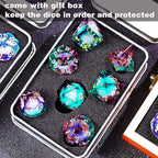 Third Mystery Eye Liquid Core DND Dice Set for Role Playing Games, 7 PCS Dungeons and Dragons Dice Set with Metal Box for D&D Gifts, RPG DND Starter Dice Set