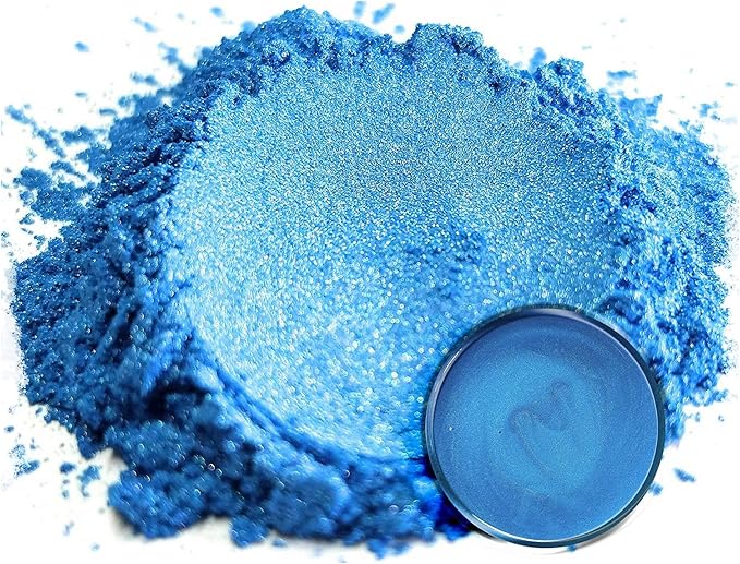 Eye Candy Pigments Premium Blue Mica Powder - Umi Blue (50gr) - for Epoxy, Resin, Soap, Paint, Woodworking, Acrylic Pouring, Bath Bombs, Fishing Lures - DIY Arts and Crafts Additive