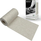 KING MOUNTAIN Linen Fabric Iron-on Repair Patch, Inside&Outside Fabric Repair Patch, 3"x60" with Backing Glue Linen Repair Decorative Patch kit (Cream-Gray)