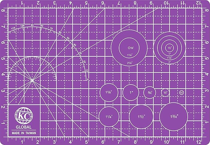 KC GLOBAL A4 (13"x9") Professional Grade Self-Healing Cutting Mat (Purple) - Odor-Free, Double-Sided, Eco-Friendly, Non-Slip, Premium Desk mat for DIY, Crafting, Model Building and Art Projects