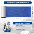 KING MOUNTAIN Linen Repair Patches, Self-Adhesive Linen Fabric Patches, 4 X 63 inch Extra Size, Multi Color, Can be Used for Linen Sofa Repair and Linen Clothes Repair (Navy Blue)