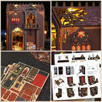 ISSEVE Book Nook Kit - DIY Miniature Dollhouse Booknook for Adults Teen, 3D Wooden Puzzle Tiny House Kit Bookshelf Decor, Gifts for Men Women Halloween Christmas Birthday (Art Studio)