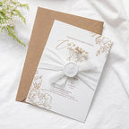 PONATIA White Wax Seal Stickers - 50 Pcs Self- Adhesive Wedding Invitation Seal Stickers, Perfect for Invitations, Envelopes Christmas Cards, Gift Wrapping, Party Menu Decor