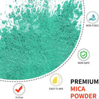 Mica Powder - 100g Mica Powder for Epoxy Resin - Metallic Color Pigment for Resin, Soap, Bath Bombs, Eye Shadow, Nails, DIY Crafting Projects etc. (Blue Green)
