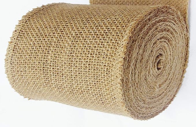 3-Pack Burlap Fabric Ribbon Natural Roll DIY (6Inch X 15yards) Tree Protector Wrap Plant Bandage Packing Winter Proof, Craft & Hobby Fabric, Warm Keeping and Moisture