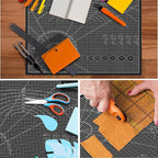 Falling in Art Self Healing Cutting Mat, 18x24" Cutting Mats for Sewing, Double-sided 5-Ply Fabric Cutting Board for Crafting, Quilting and Sewing Projects, Black