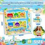 FCSONU Magnetic Color & Shape Maze, Toddler Montessori Toys for 3 4 5 Years Old Boy Girl Birthday Gifts, Wooden Magnetic Board for Kids Puzzles, Color Shape Sorting Magnet Toys, Preschool Activities