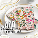 Trendables Floral Napkins for decoupage 100 Pcs 3 Ply floral paper napkins decorative Guest Towels Disposable Bathroom, Flower Design For Tea Party Decorations, Dinners & Weddings